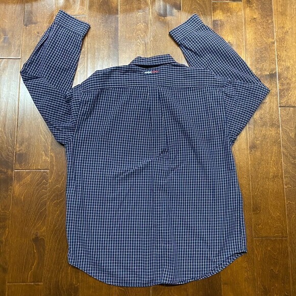 Tommy Jeans Hilfiger Vintage Y2K Button Down Checkered Shirt Navy Red Size XXL - Picture 5 of 8